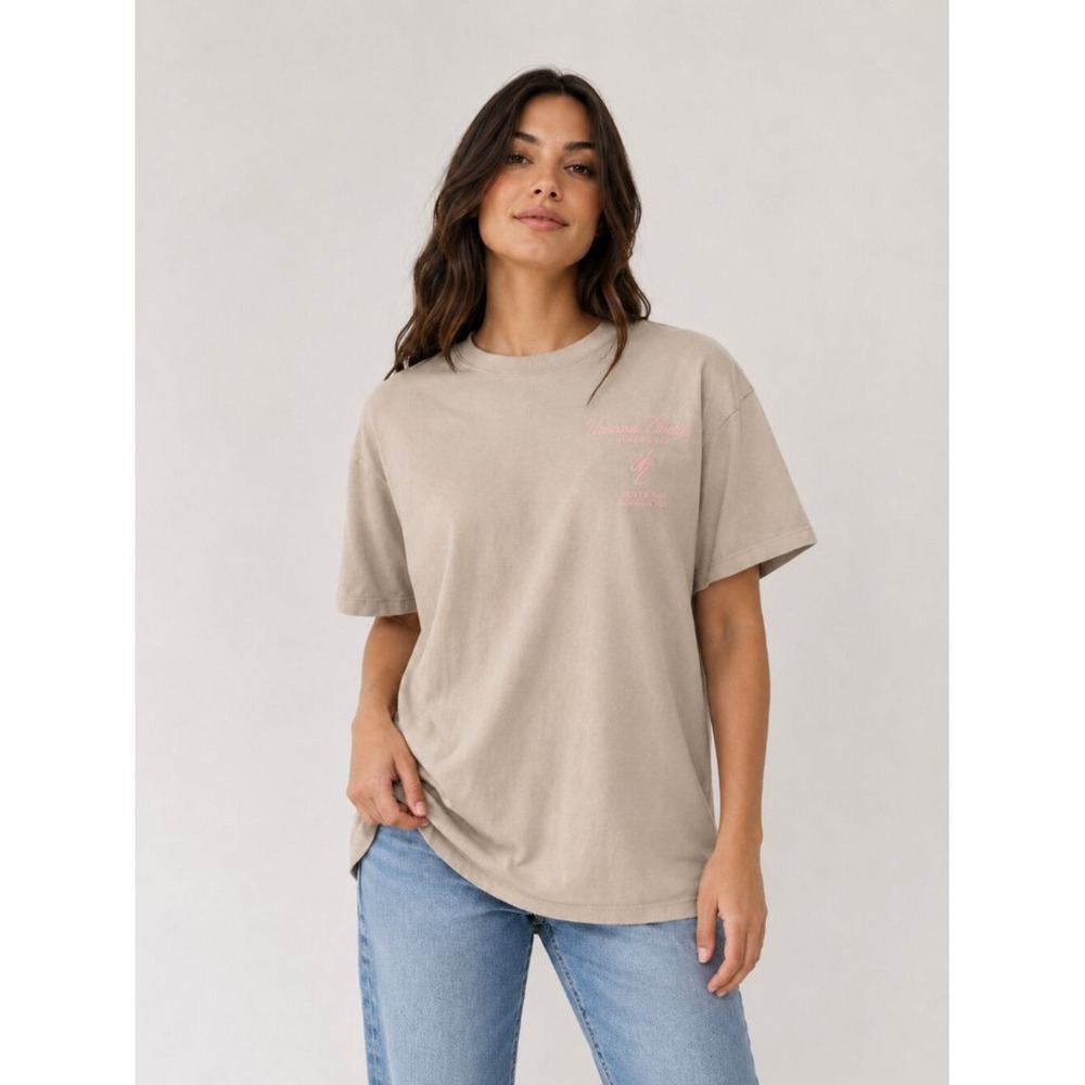 NWT‎ Universal Thread Beige Graphic Tee Size Large French Riviera Cotton T-Shirt